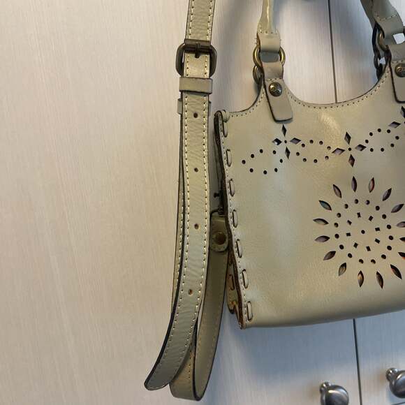 Patricia Nash Laser Cut Chiara Leather Satchel/Crossbody Bag - Picture 8 of 10